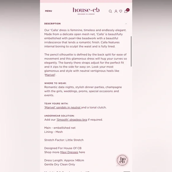 HOUSE OF CB-CALLA -Seapearl Embellished Maxi Dress - Picture 6 of 13